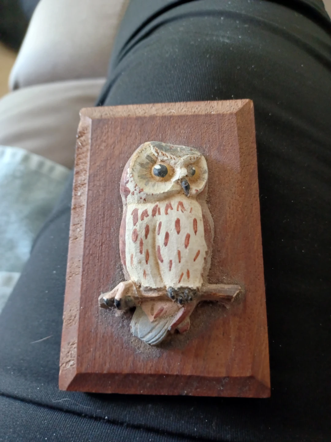 Vintage (late 70s) Wooden Owl Carving Wall Decor - photo 2