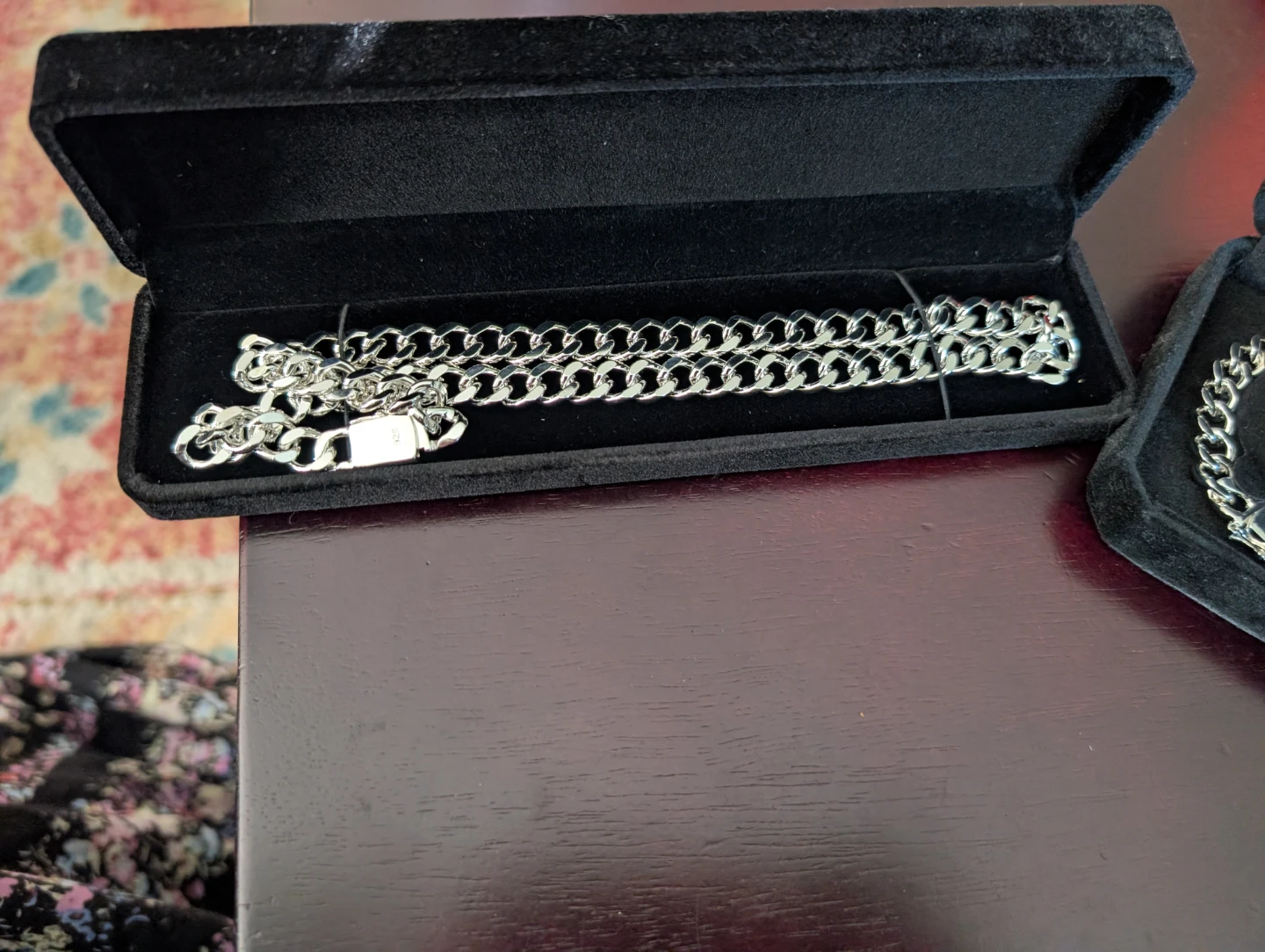 Silver Chain Necklace & Bracelet Set S925 - photo 3