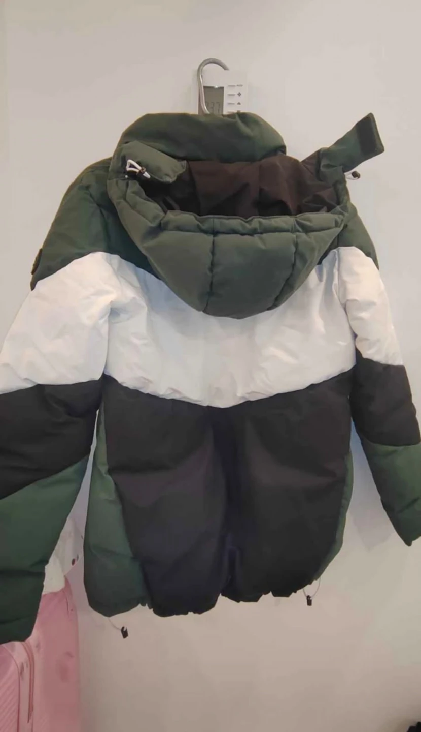 Women's Puffer Jacket - Green, White, Black - photo 2