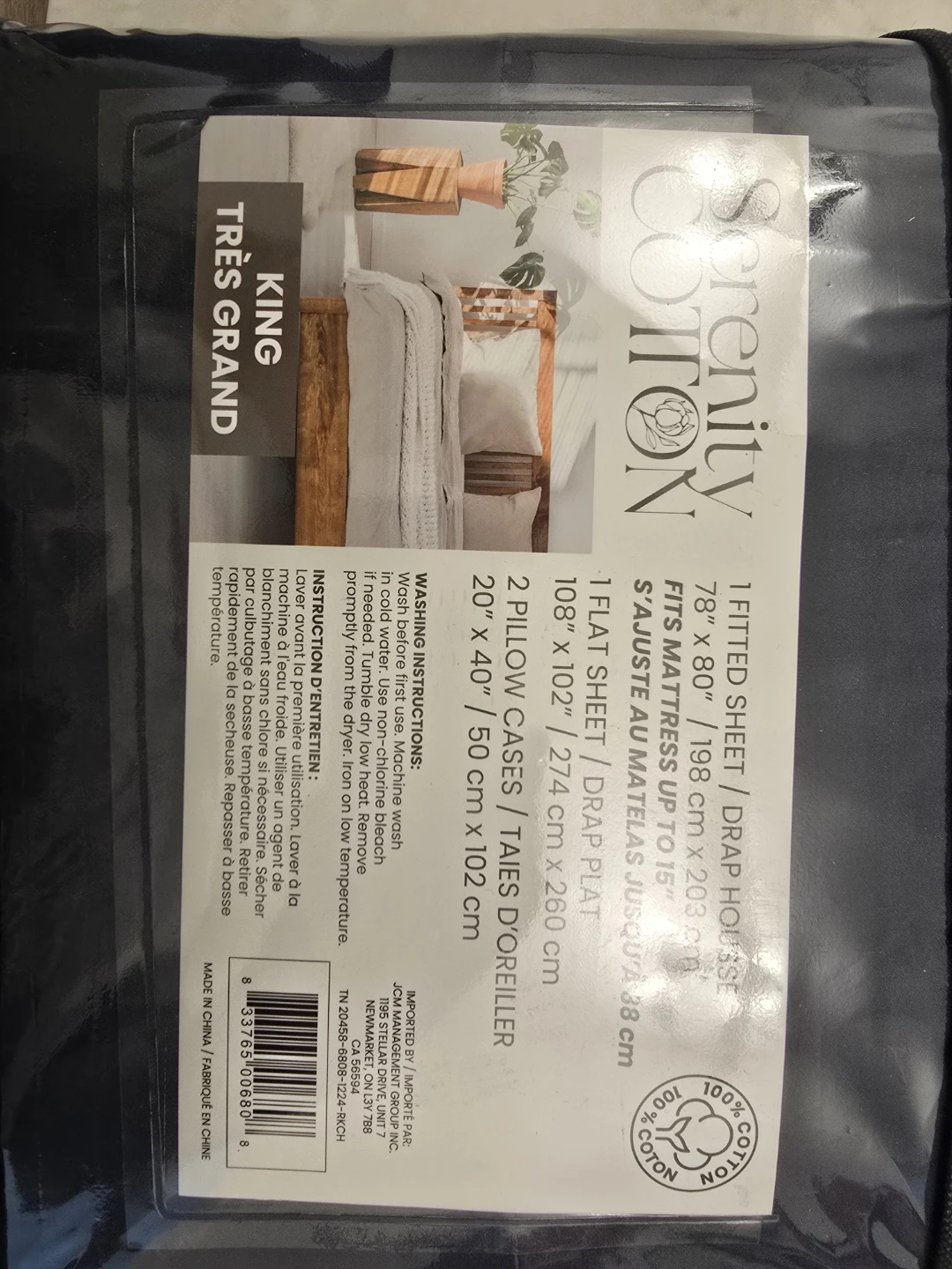 NEW KING SIZE LUXURY 100% COTTON (DARK NAVY BLUE) SHEET SET - photo 2