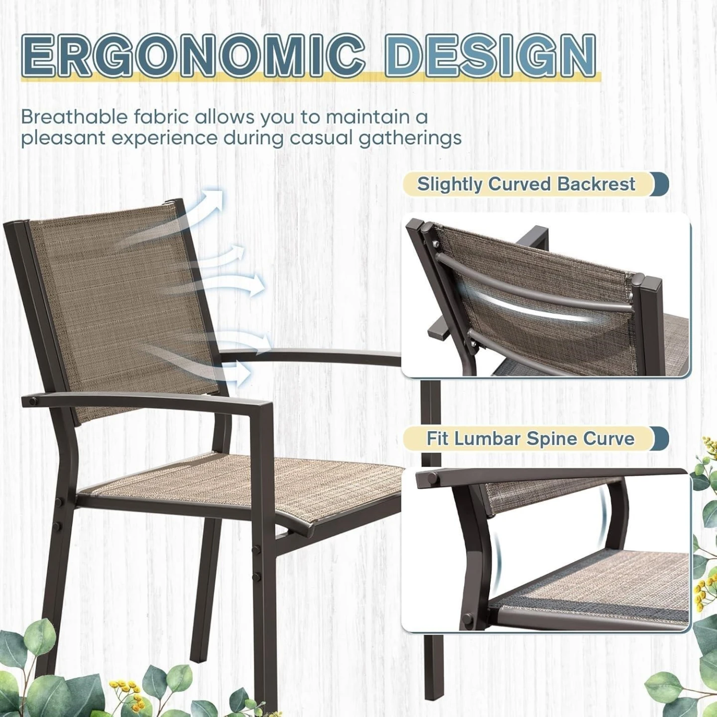 Set of 6 Patio Chairs - photo 3