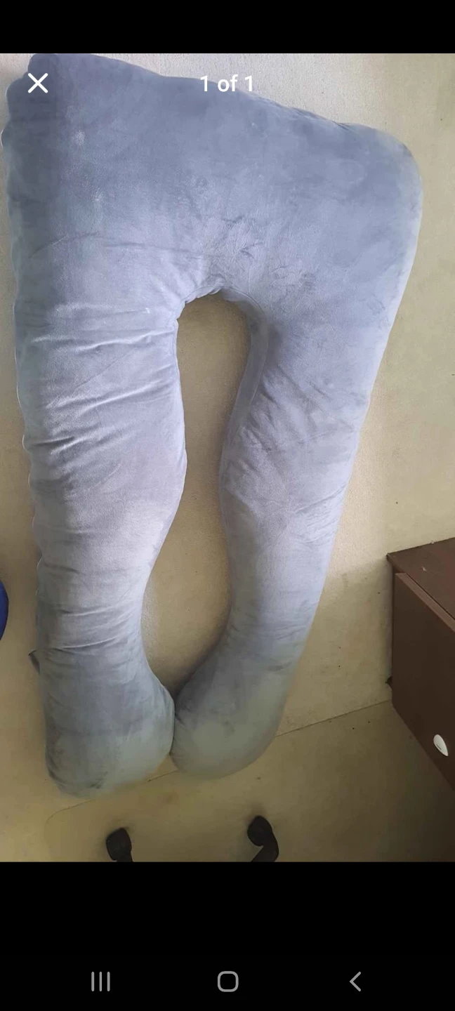 Grey U-Shaped Full Body Pillow
