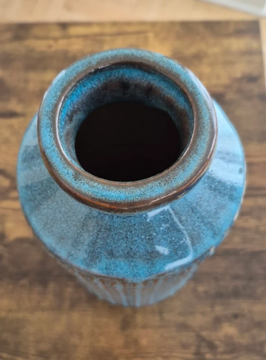 West Elm Blue Textured Ceramic Vase - photo 2