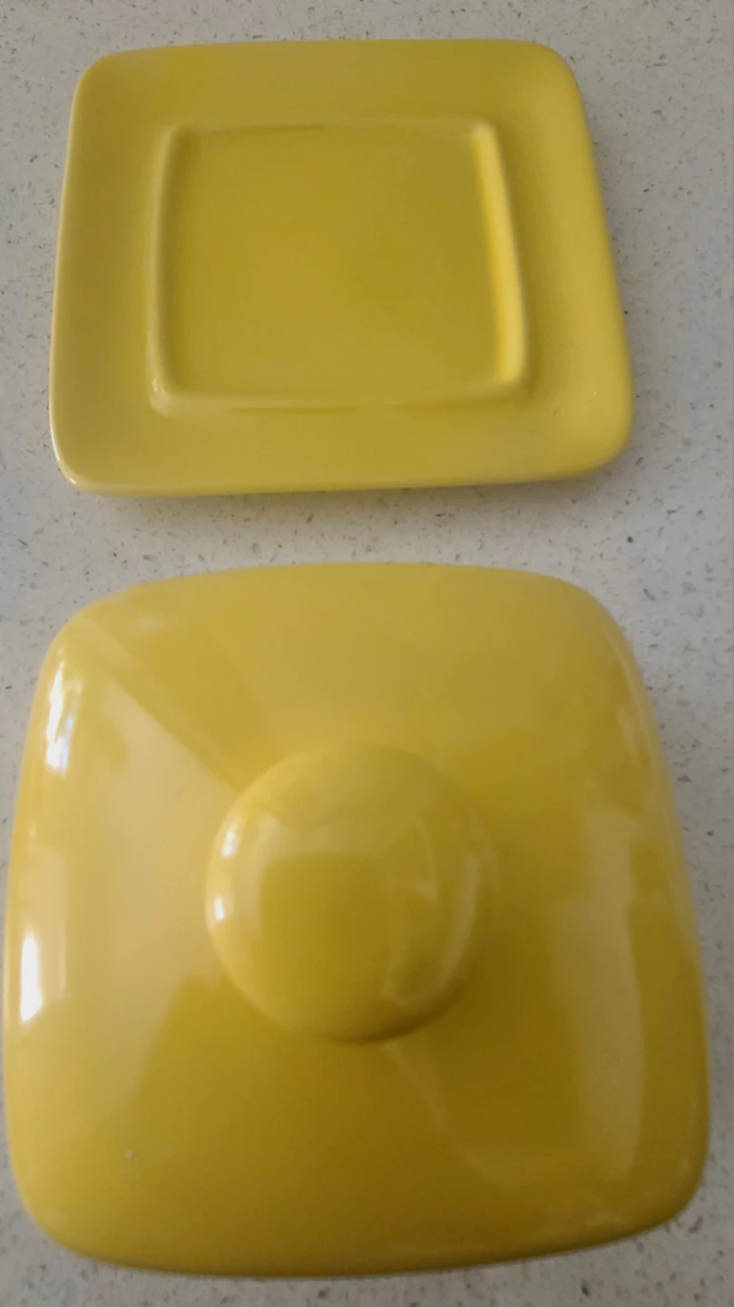 Yellow Ceramic Butter Dish - photo 2