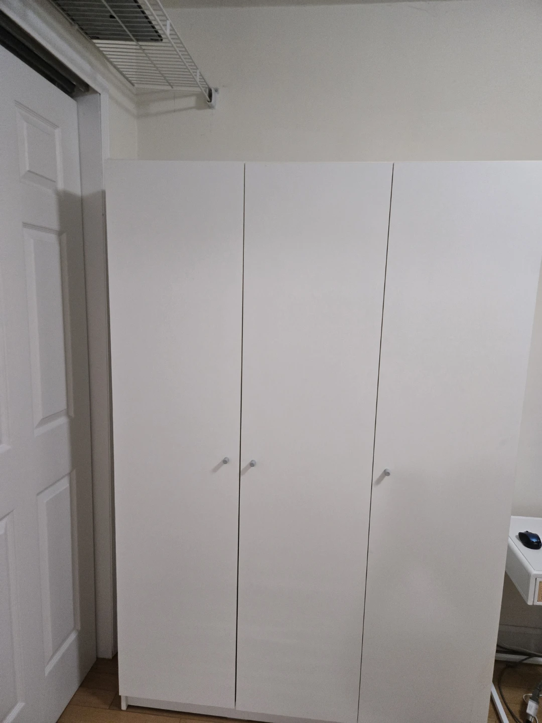 White 3-Door Wardrobe Closet