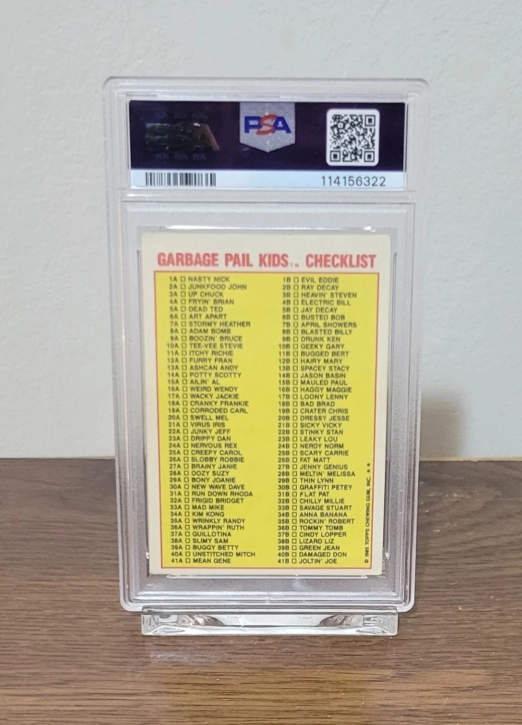 PSA Graded 3-GPK Series 1 Dead Ted 5A Matte/Checklist - photo 2