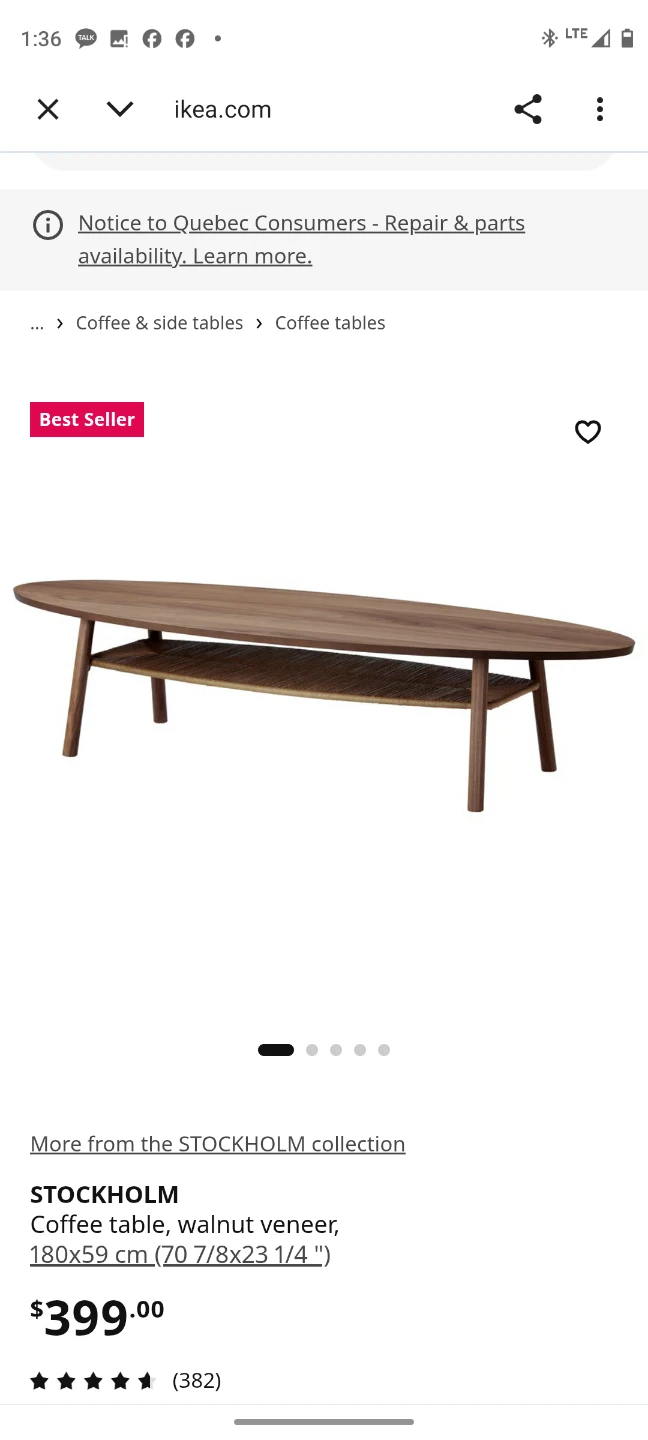 (moving sale)STOCKHOLM Coffee table, walnut veneer + free items