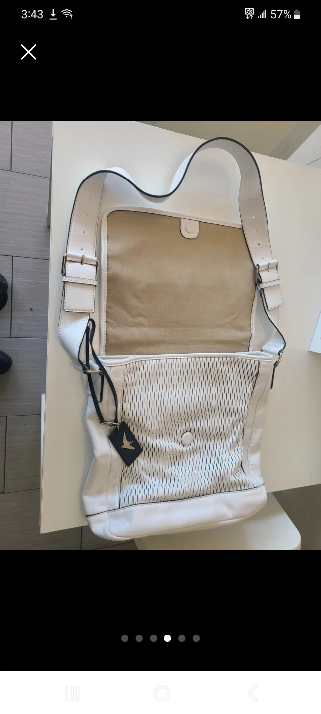 Leonello Borghi White Leather Crossbody Bag - photo 3