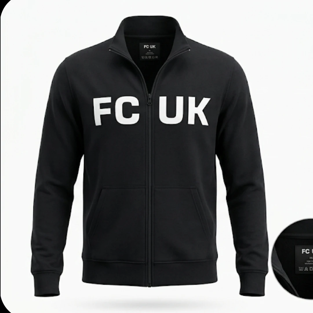 FC UK Black Full Zip Hoodie size m