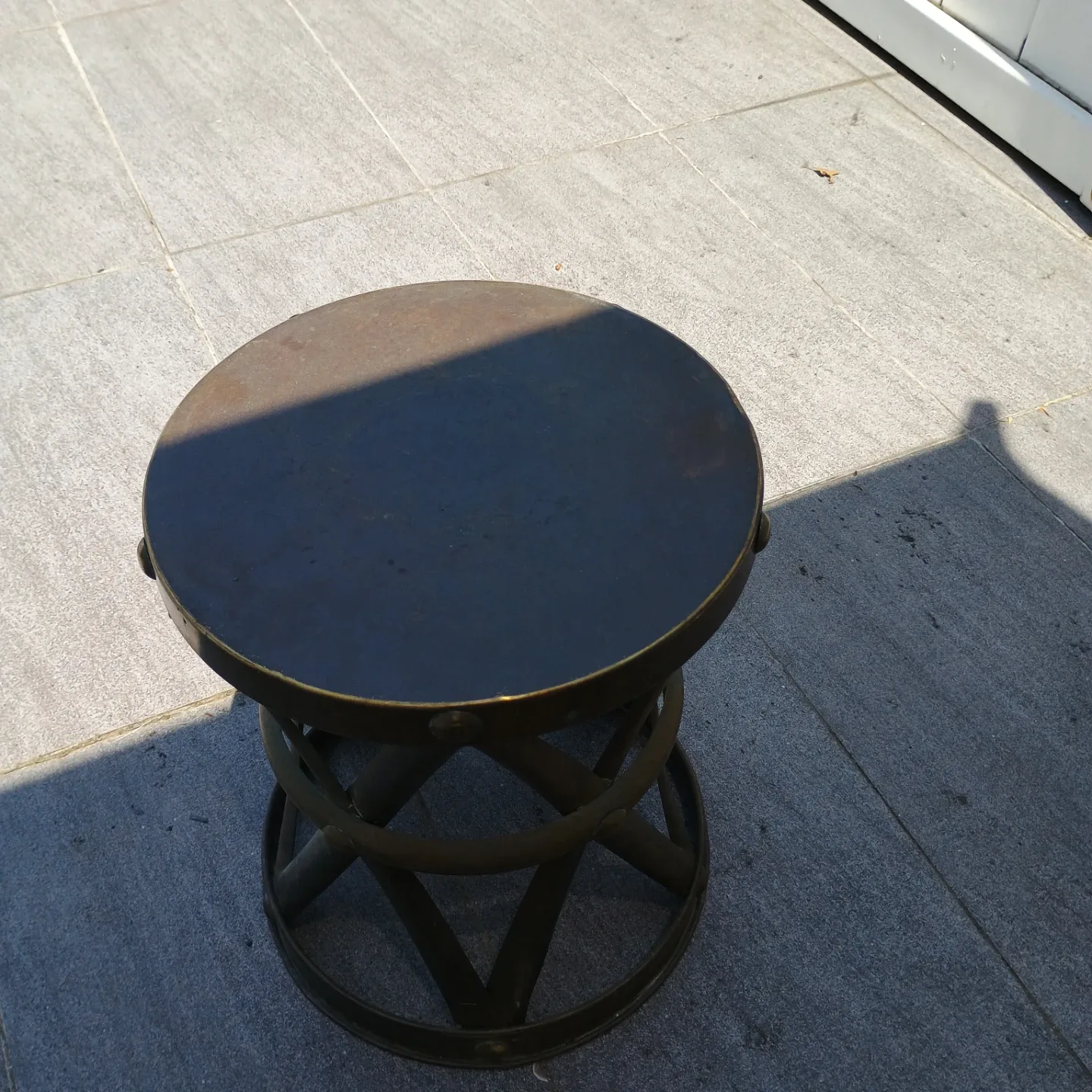 Vintage Brass Stool "Made in Hong Kong"