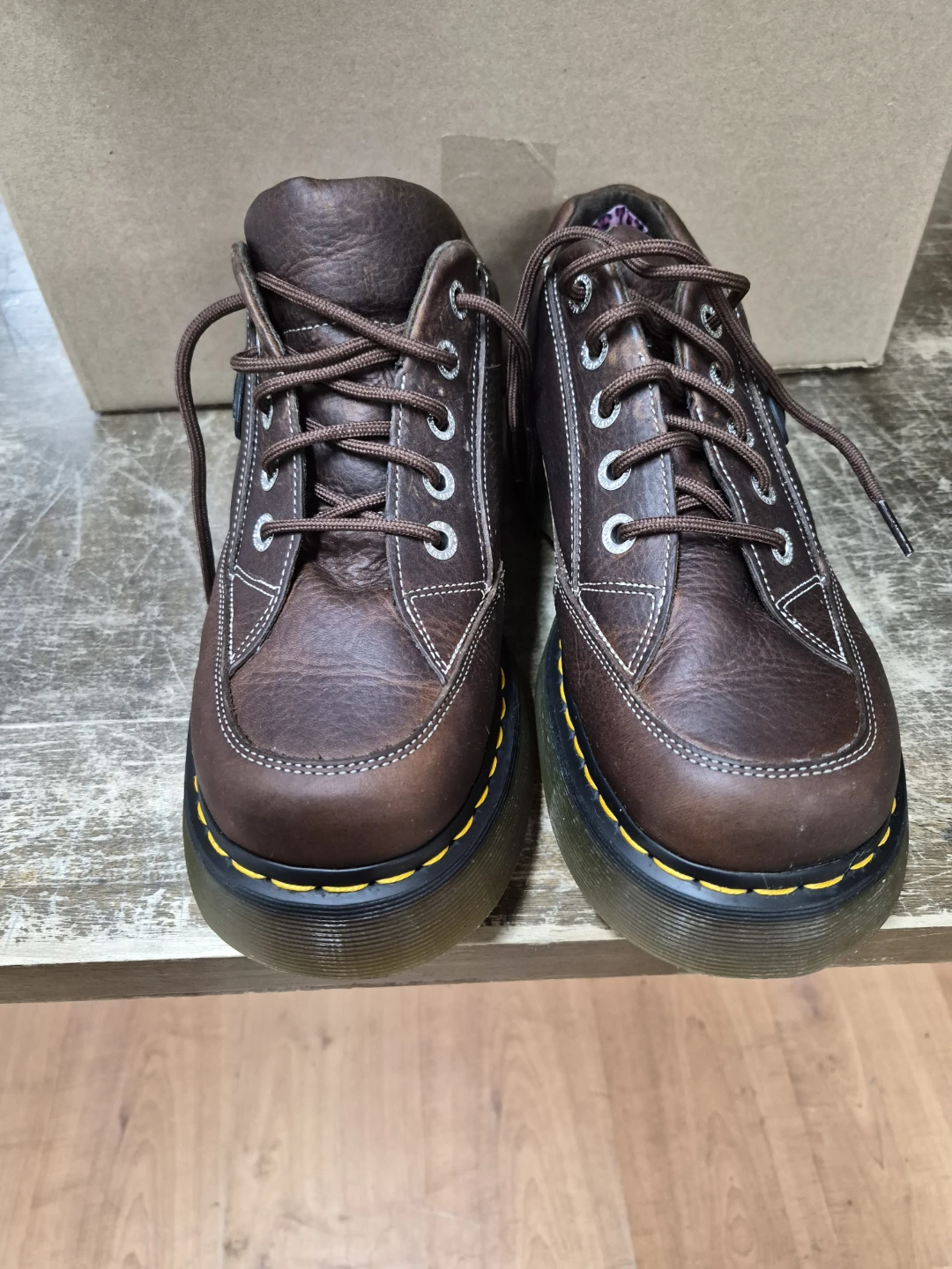 Dr. Martens Brown Leather Chunky Platform Shoes - photo 2