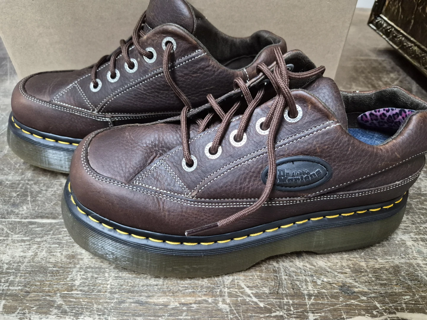 Dr. Martens Brown Leather Chunky Platform Shoes - photo 3