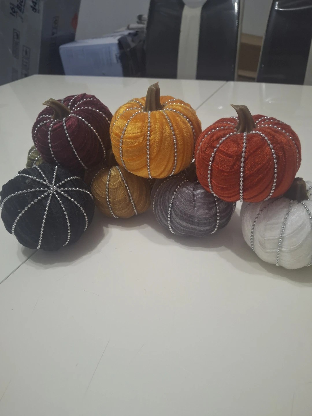 Velvet Decorative Pumpkins Set - photo 2