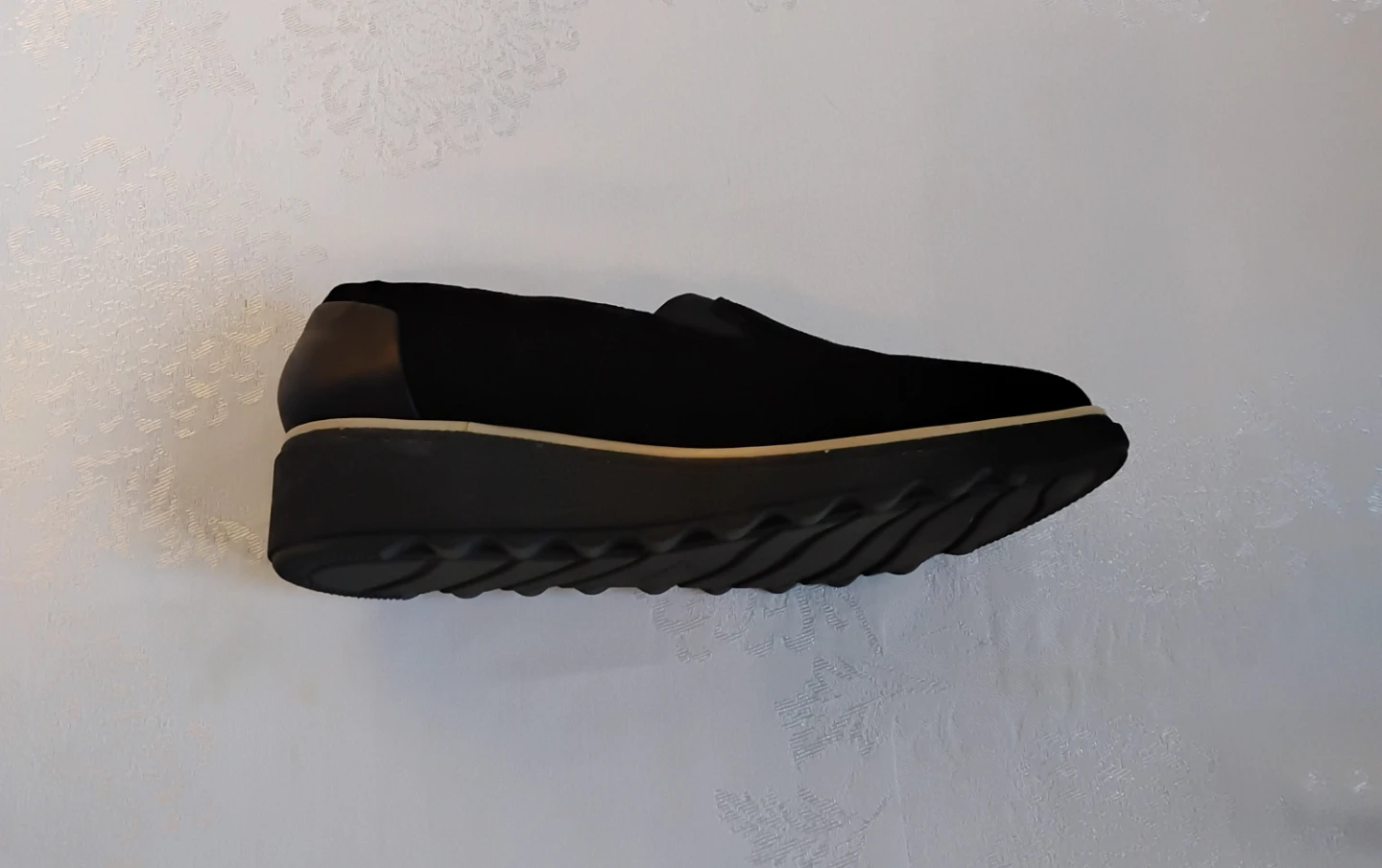 ⚽ Black Suede Slip On Wedge Clark's - photo 5