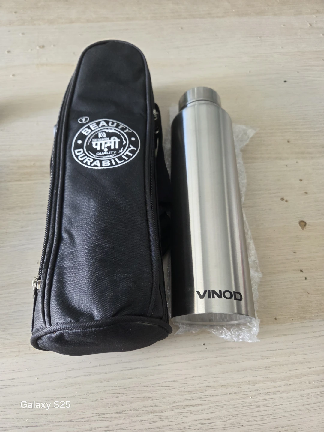 Vinod Stainless Steel Water Bottle with Carry Bag