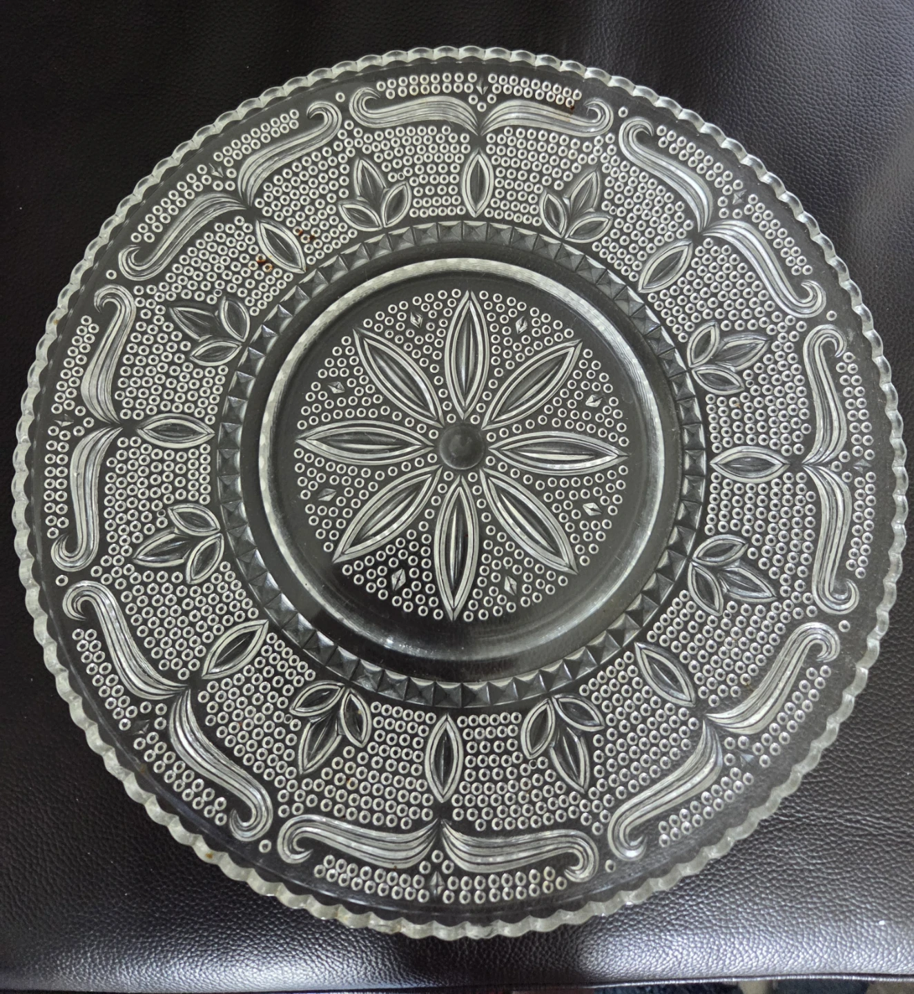 Clear Glass Embossed Plate