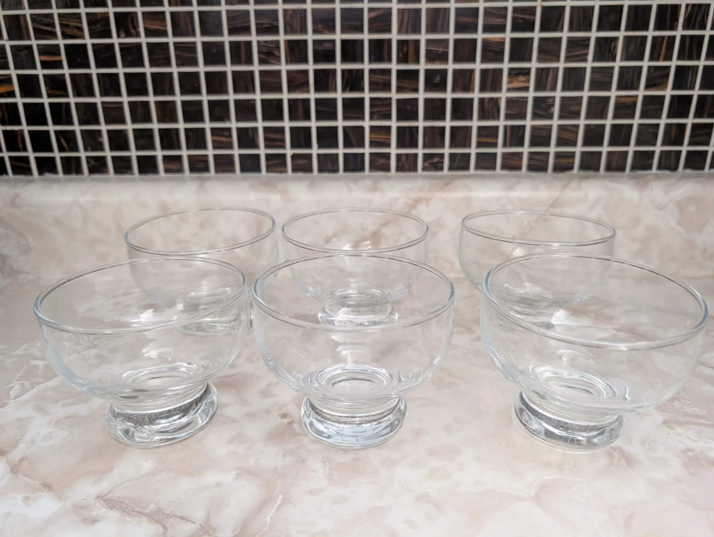 Set of 6 Glass Dessert Bowls