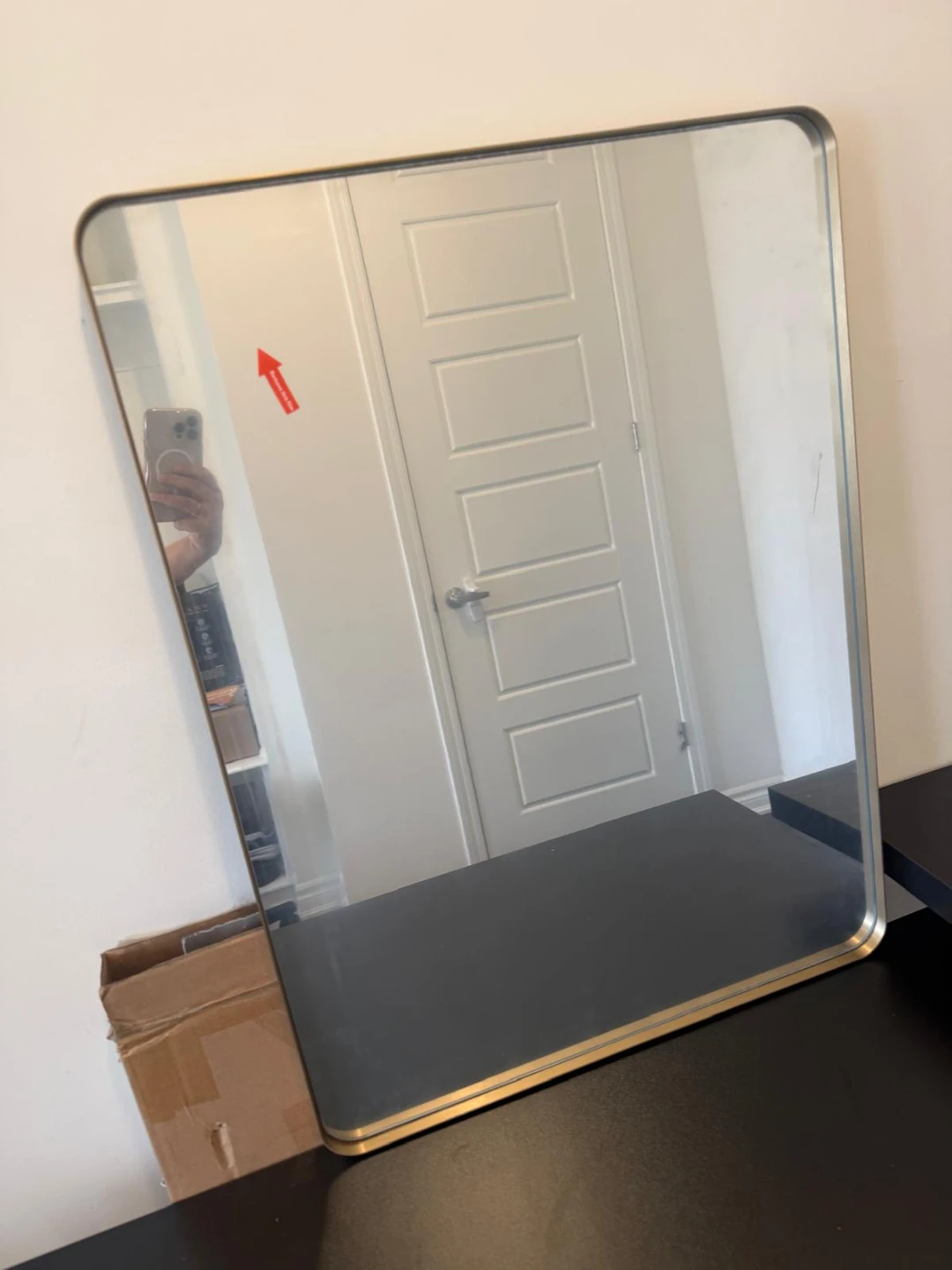 Rectangular Wall Mirror with Gold Frame - photo 2