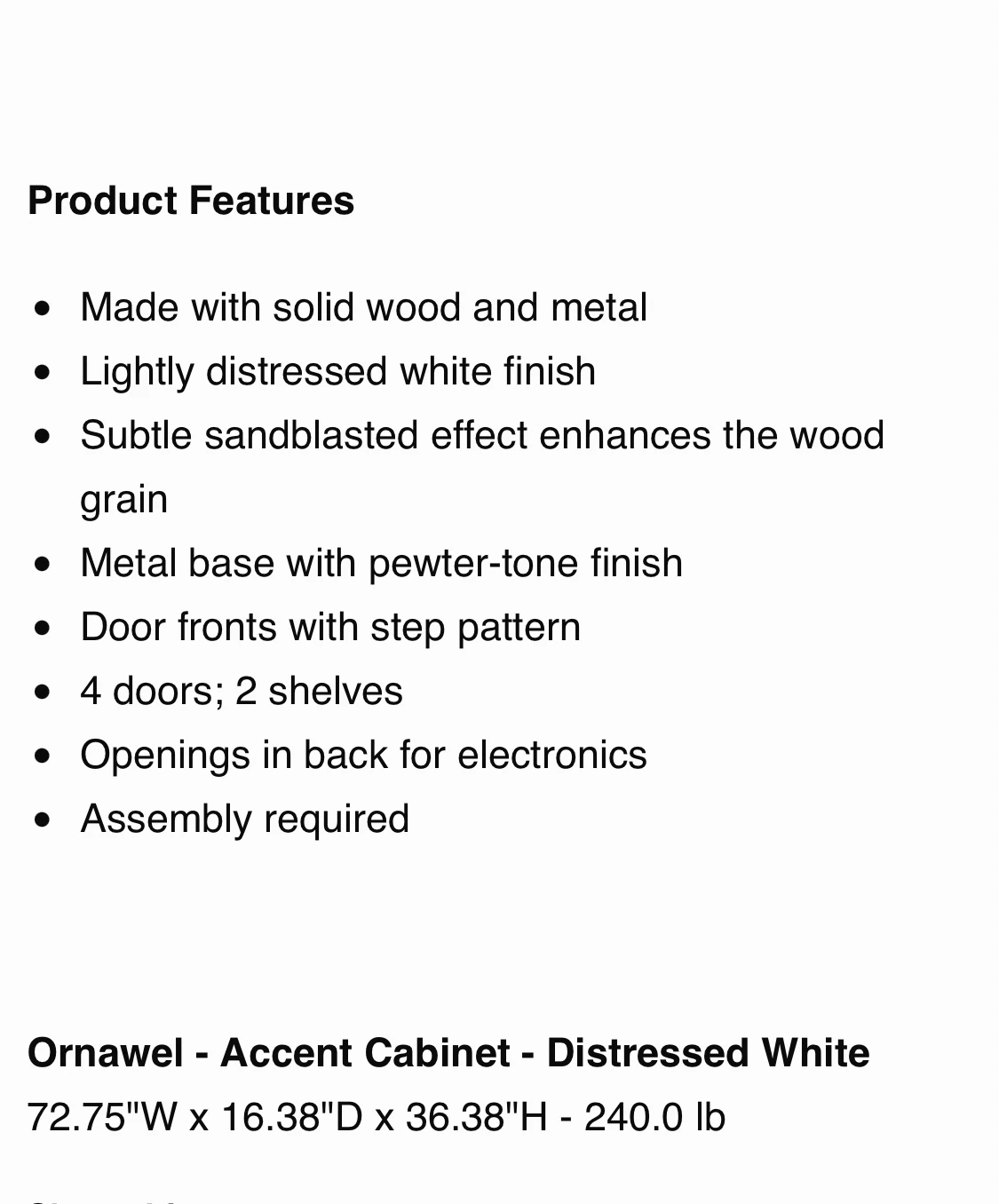 Ornawel Accent Cabinet - Distressed White - photo 3