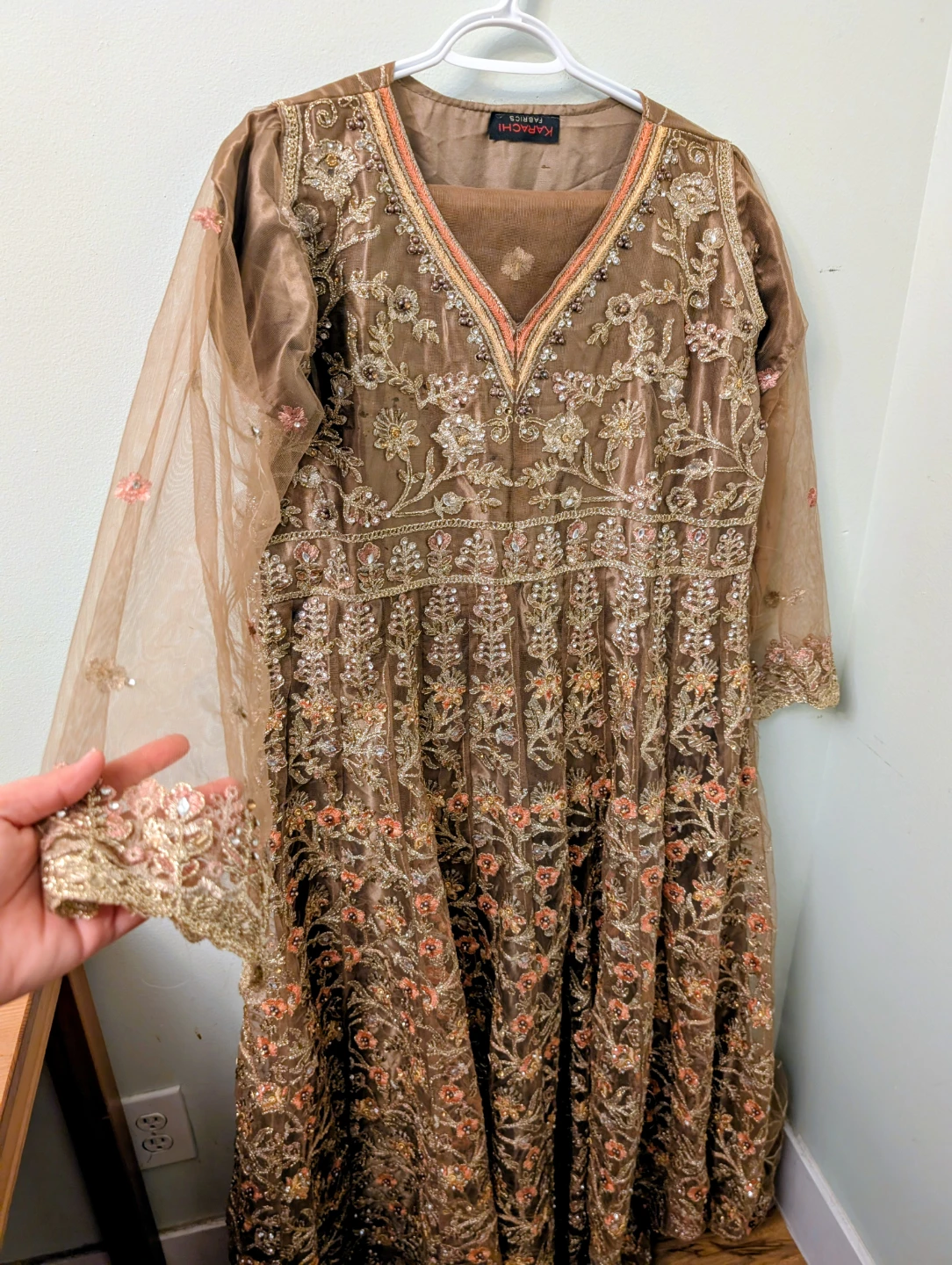 Embellished Brown Maxi Dress - photo 3