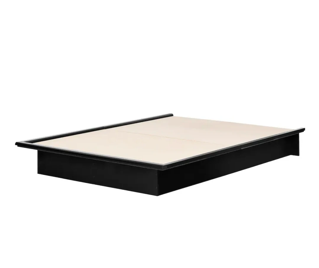Queen Size Black Platform Bed Frame + Mattress - photo 2