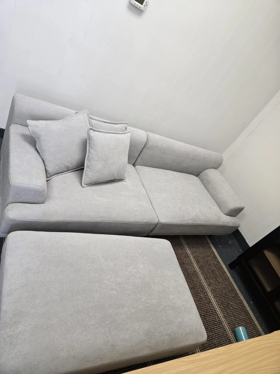 Light Grey Sectional Sofa with Ottoman