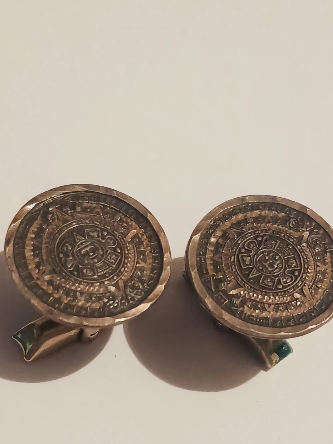Sterling Silver 925 Aztec Calendar Cufflinks - photo 4
