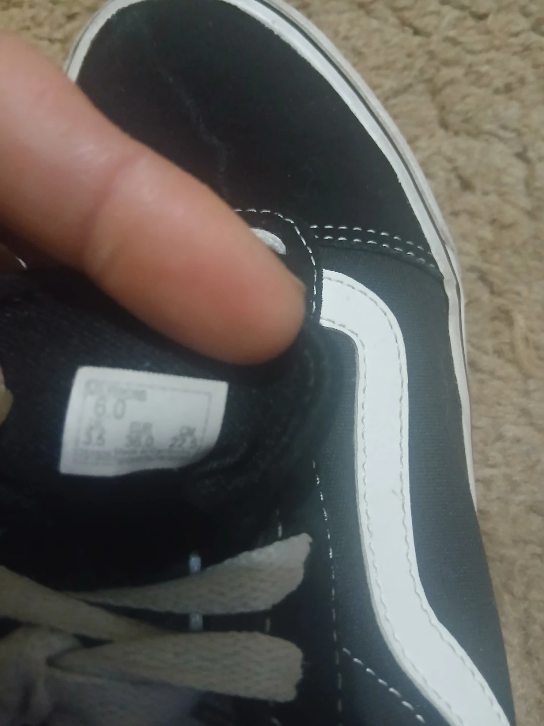 Vans Old Skool Black White Suede Canvas Shoes Size 6 - photo 3