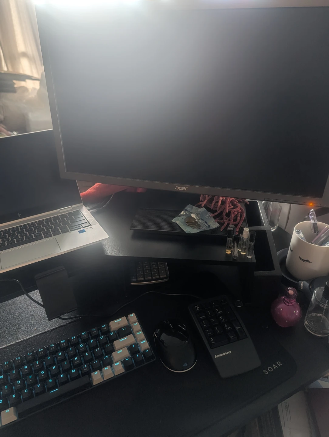 Adjustable Desk with monitor risers - photo 2