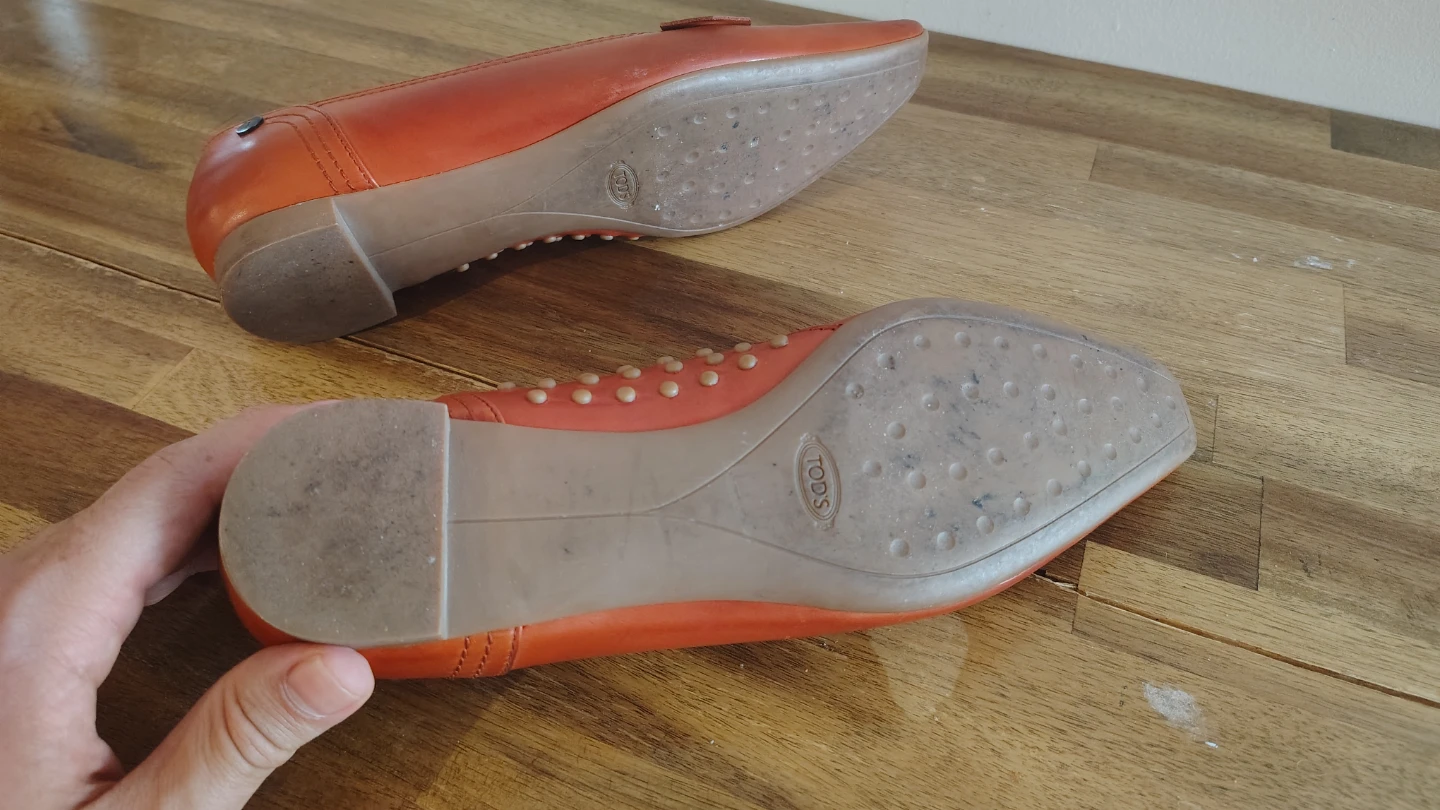 TOD'S Women's Orange Leather Loafers Size 39.5 - photo 3