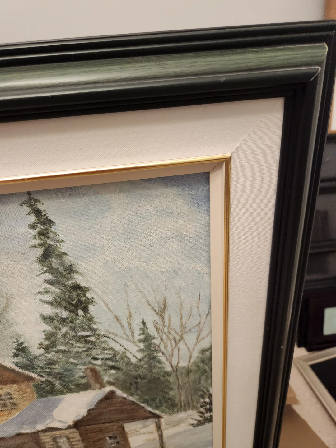 Framed Winter Landscape Painting - photo 5