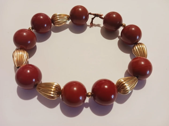 Gold Vermiel Sterling Silver & Genuine Jasper Stones Bracelet
