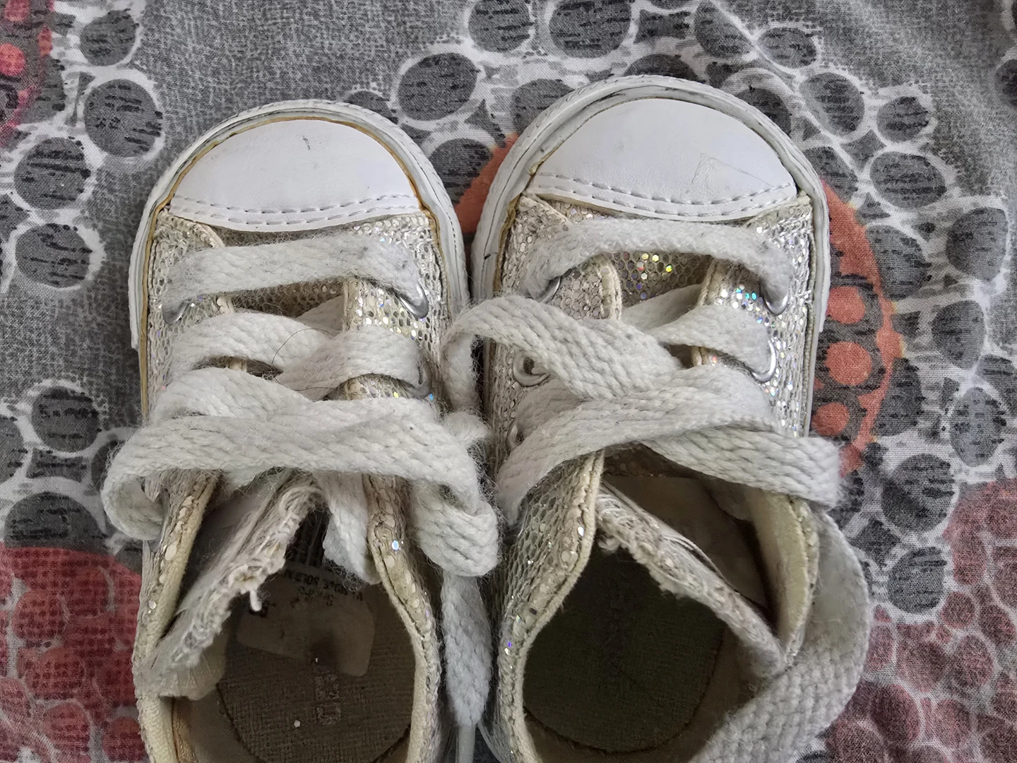 ⚽️ Converse All Star Glitter Low Top Sneakers Toddler Size 3 - photo 3