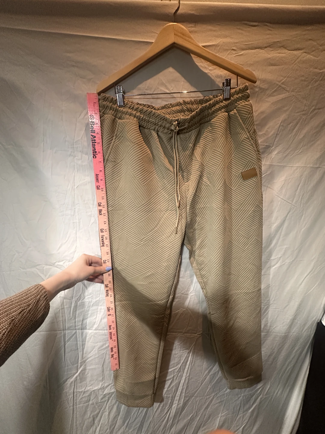 Men's Beige Textured Joggers XL - photo 2