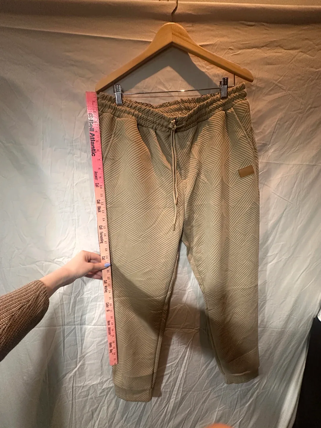 Men's Beige Textured Joggers XL - photo 2