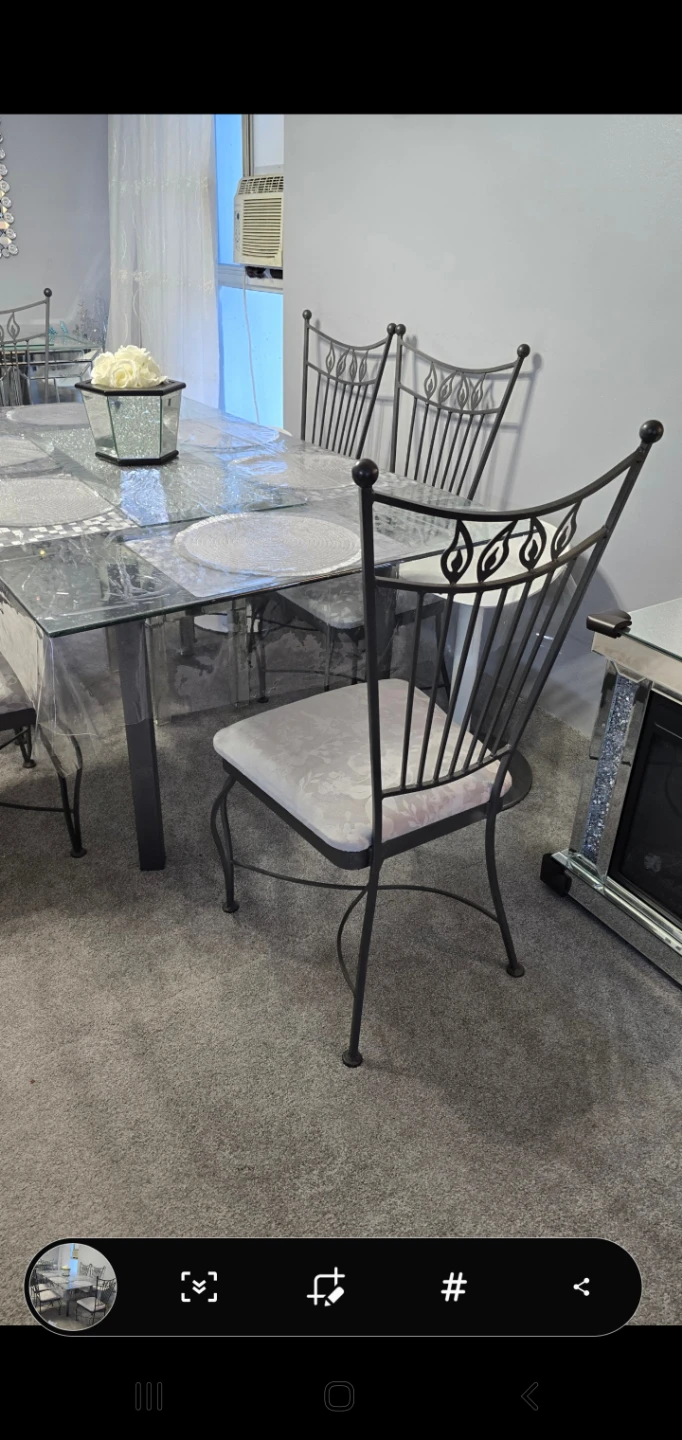 Set of 6 Dining Chairs with Floral Pattern - photo 3