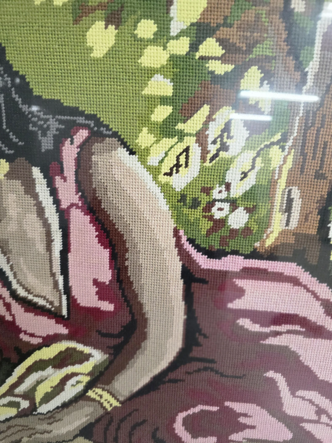 Framed Needlepoint Wall Art - Woman Playing Cards - photo 3