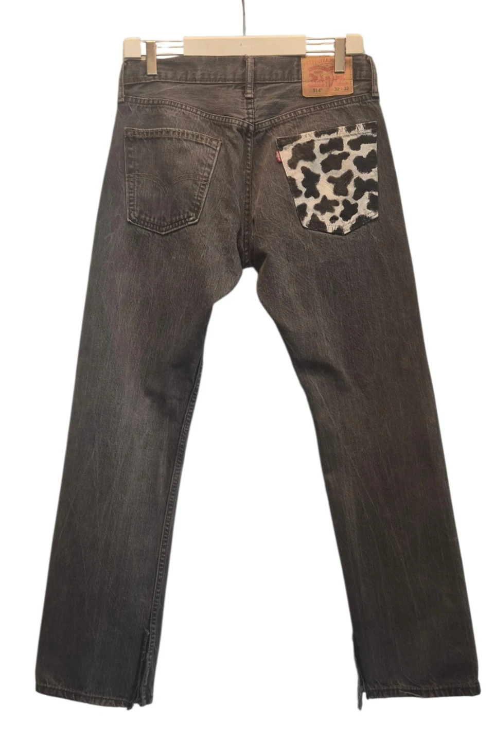 Levi's 514 Jeans - Custom Painted Flowers & Cow Print - photo 2