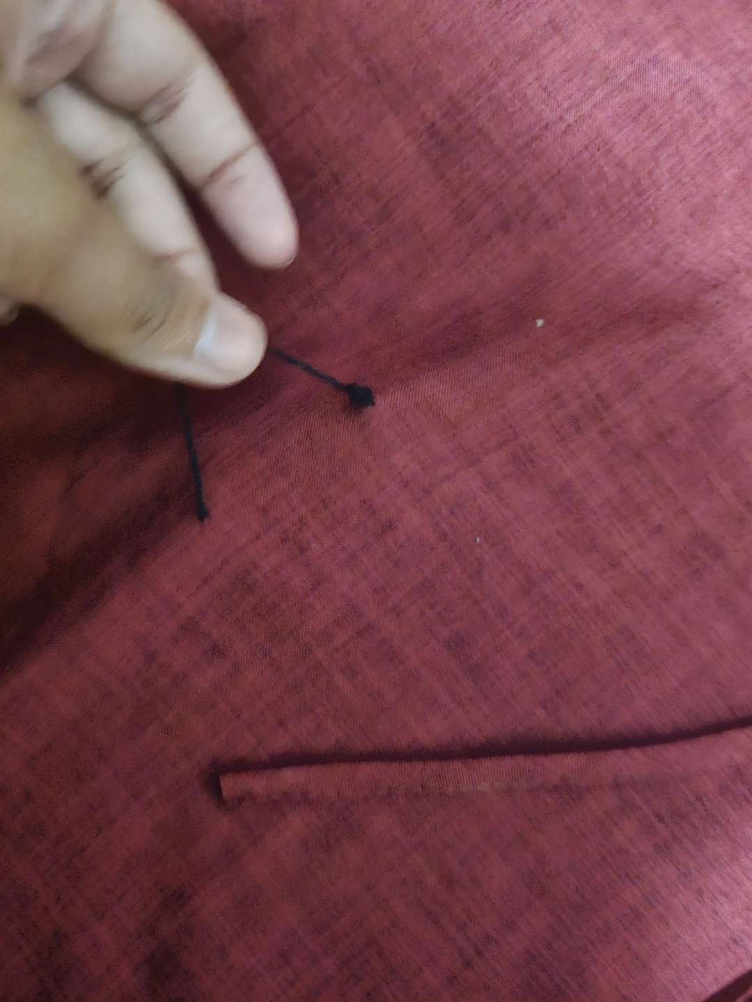 Maroon Polyester V-Neck Tie-Front Top - XL - photo 5