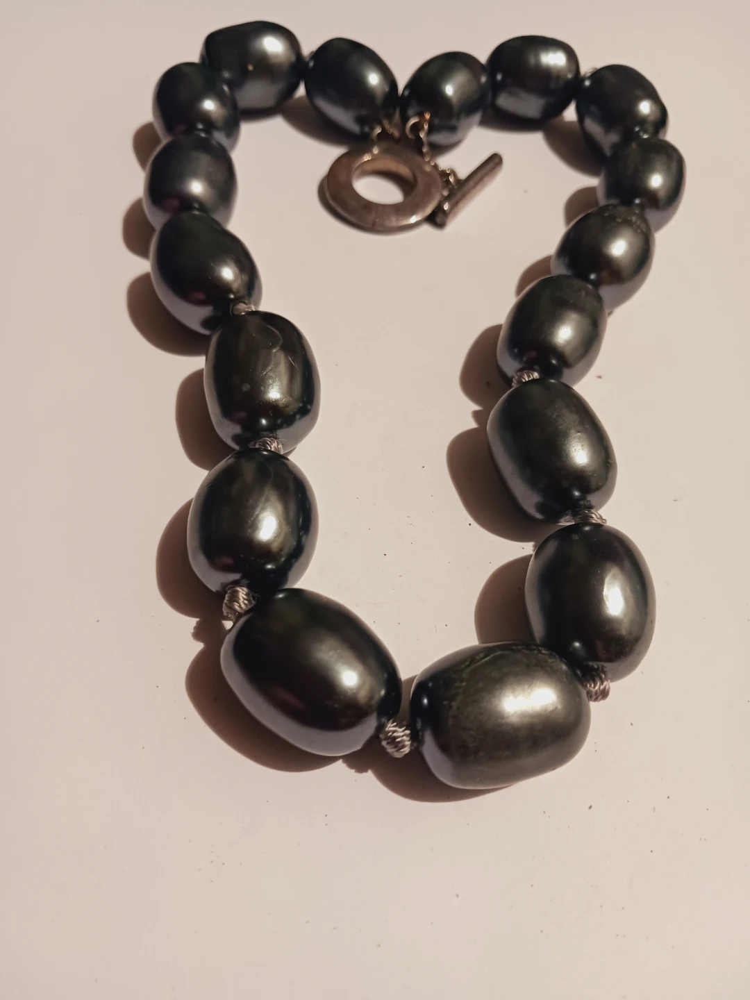Dark Gray Stone Beaded Necklace - photo 2