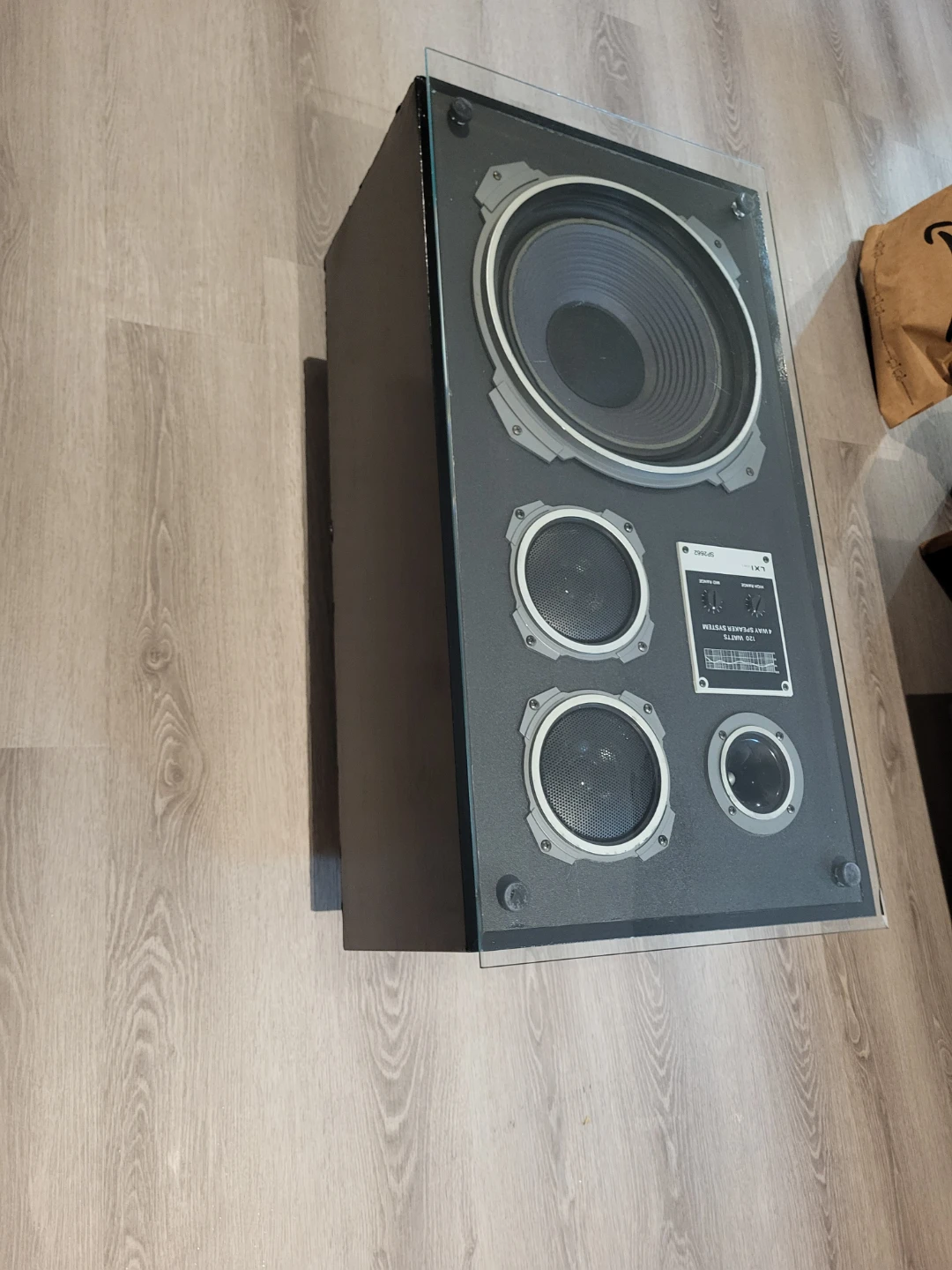 Medium Speaker Coffee Table with Glass Top