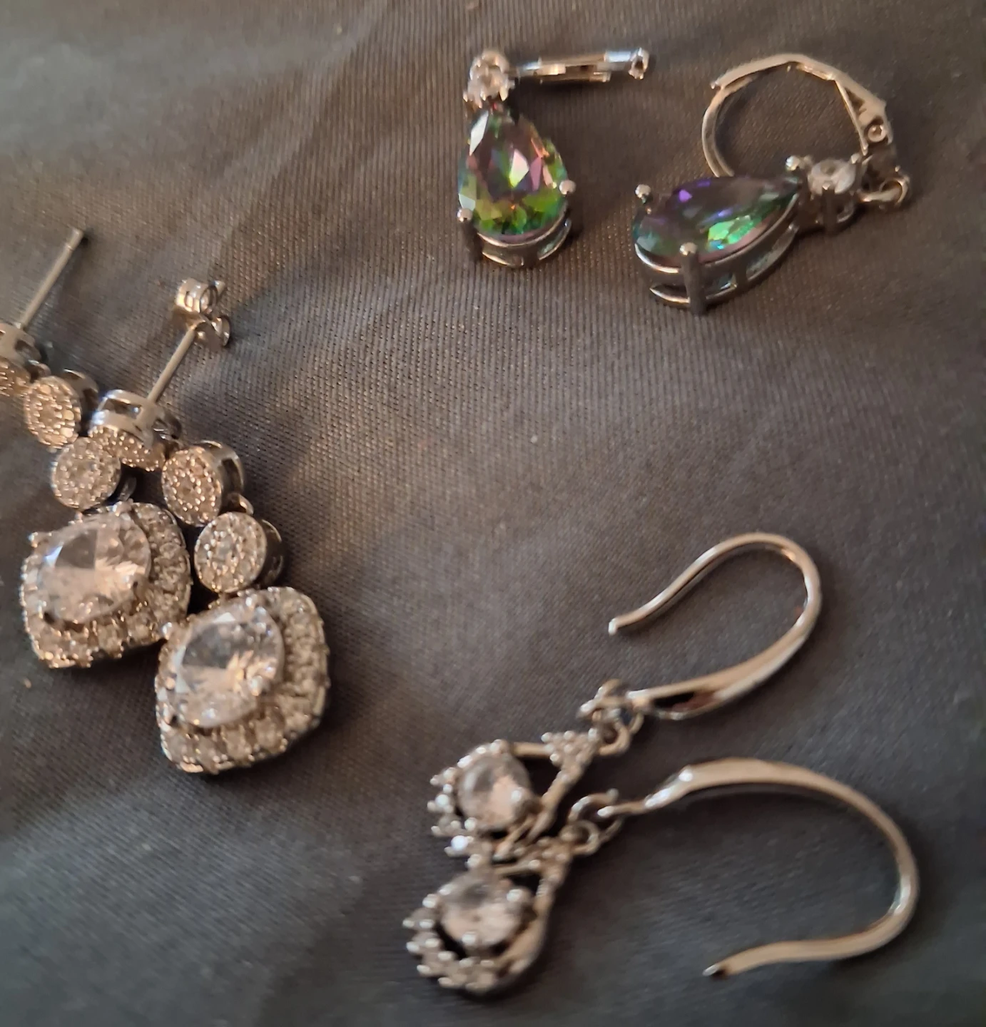 Dangle Earrings with Pear-Cut Stones