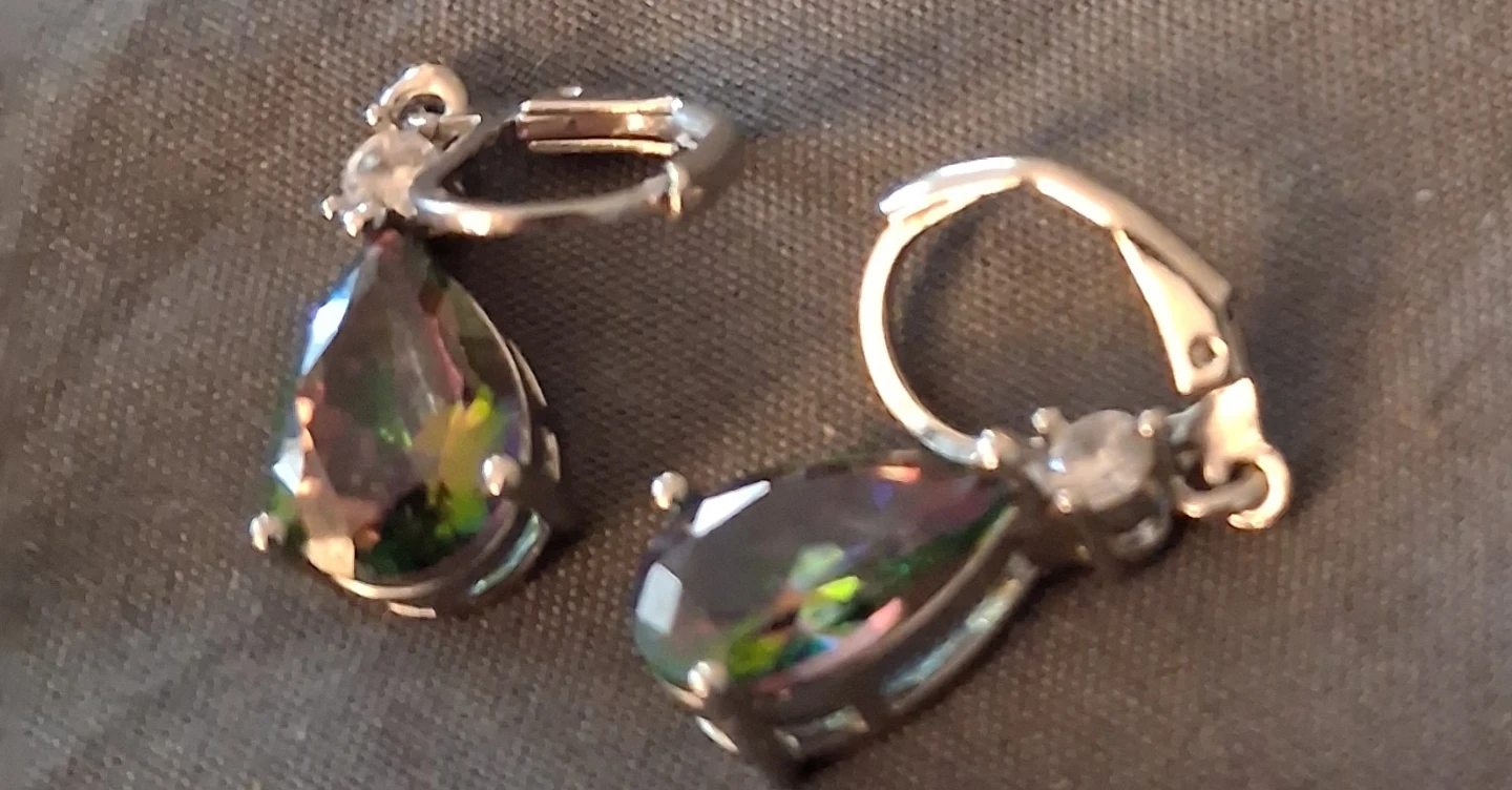 Dangle Earrings with Pear-Cut Stones - photo 3