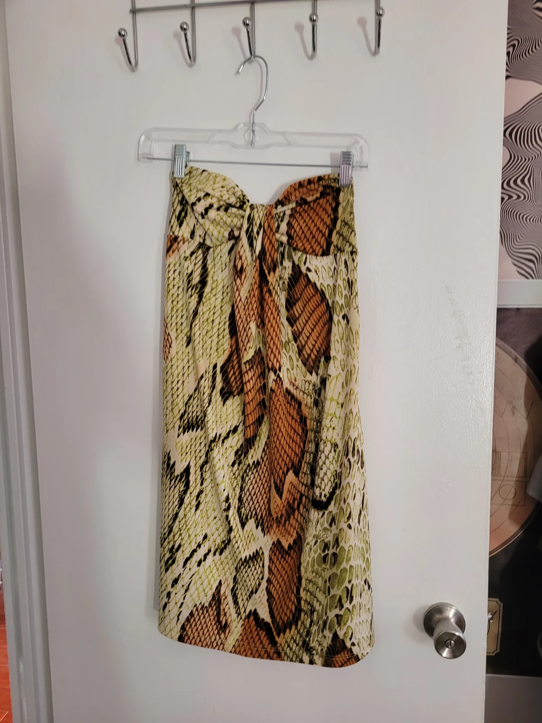 Strapless snake print dress