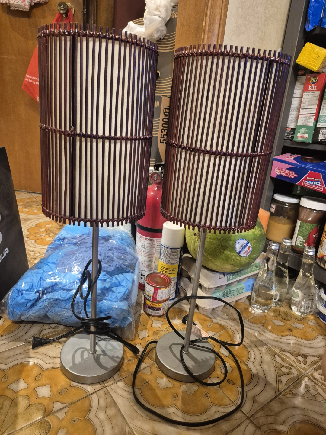 Pair of Wooden Table Lamps