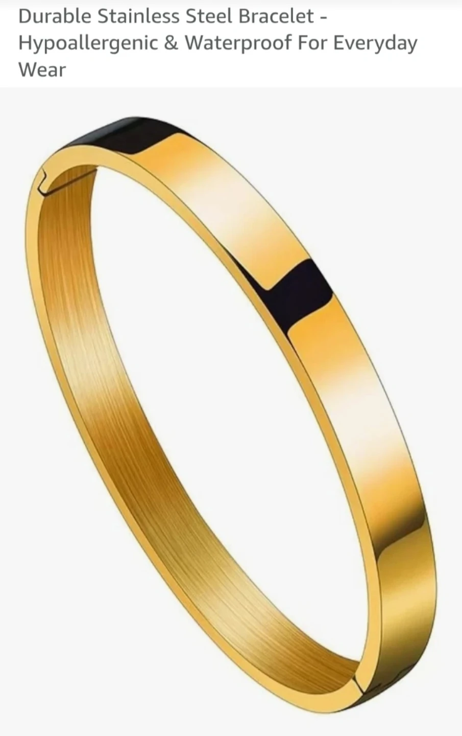 Gold Stainless Steel Bangle Bracelet ⚽