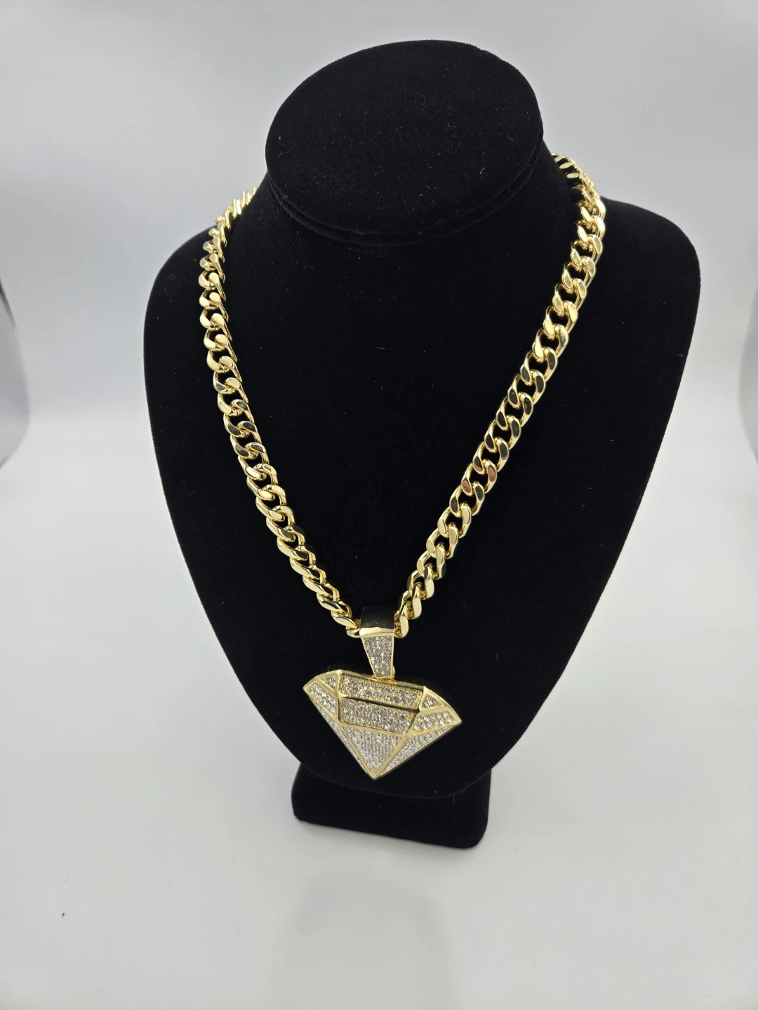 Gold plated Diamond Pendant Necklace