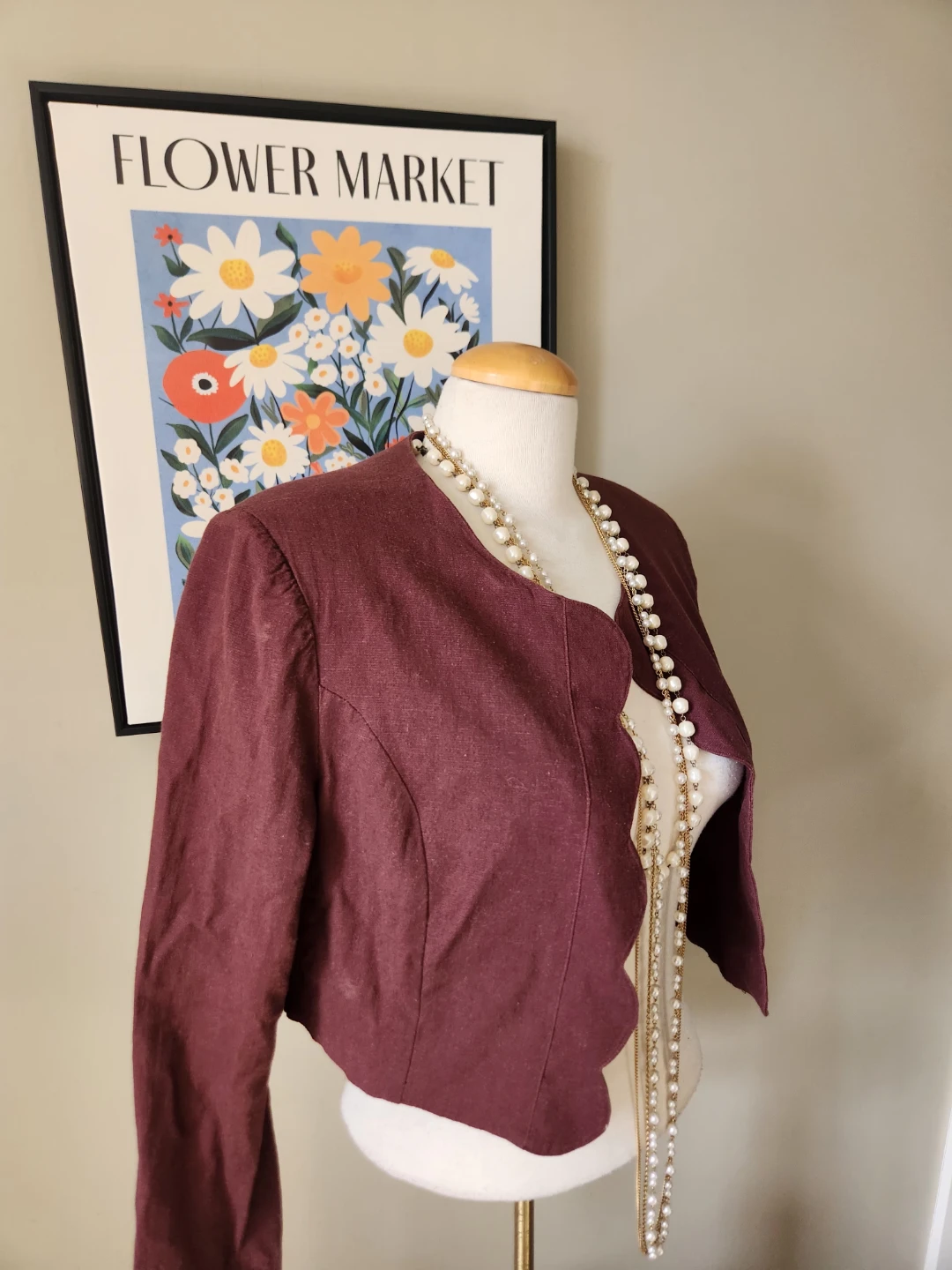 Summer LINEN  bolero Jacket, lovely rusty brown color - photo 2