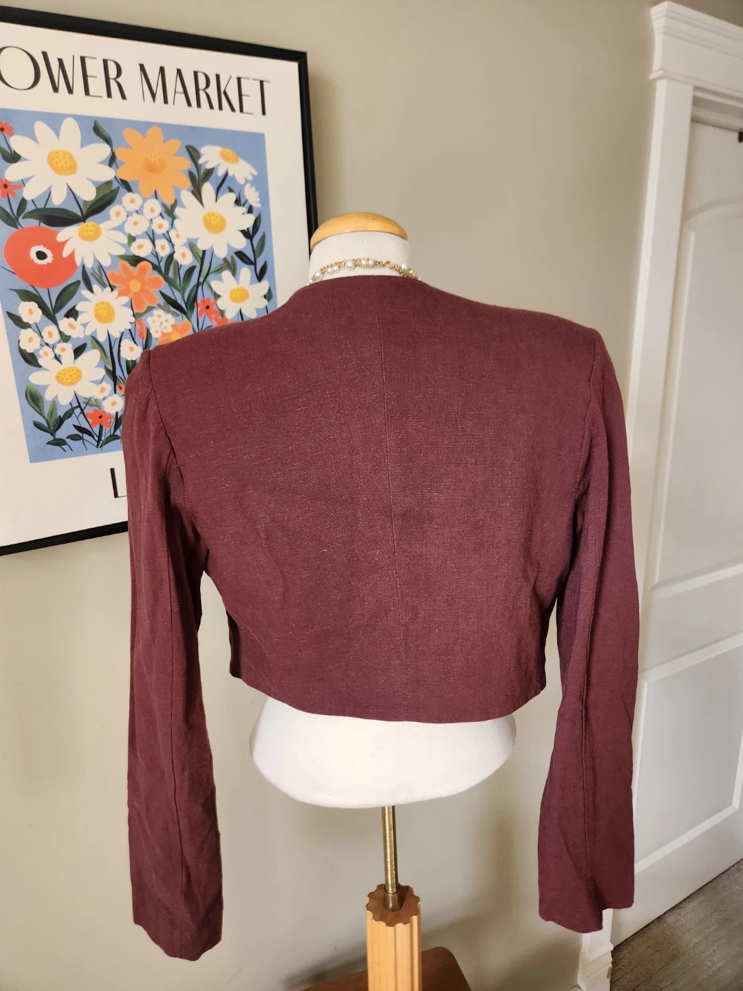 Summer LINEN  bolero Jacket, lovely rusty brown color - photo 3