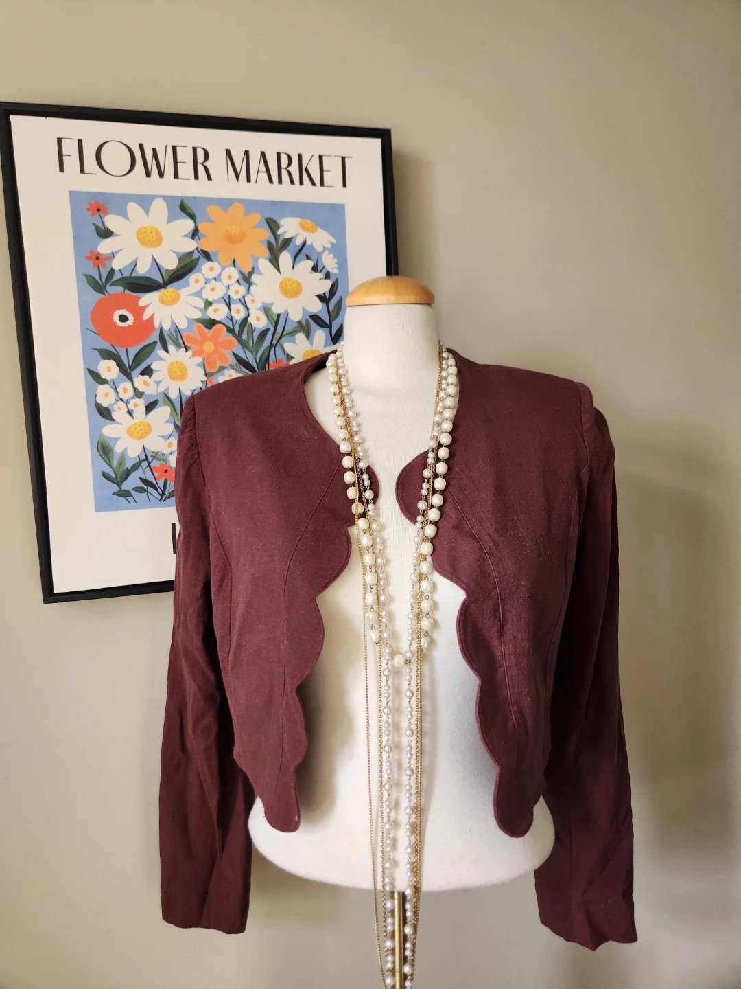 Summer LINEN  bolero Jacket, lovely rusty brown color - photo 4